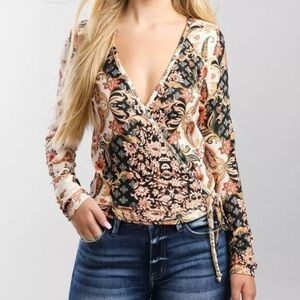 Willow & root boho wrap top